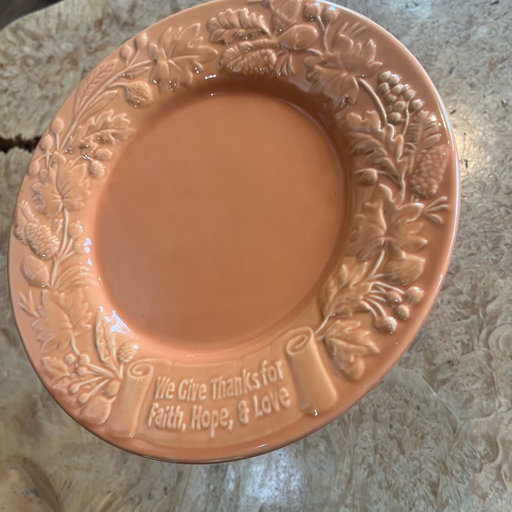 Orange Decorative serving /display tray with Embossed Design
